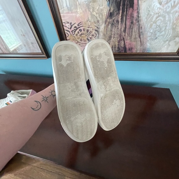 J.Crew White Sneakers with Purple and Navy Accents Wm Size 11 - Picture 7 of 7